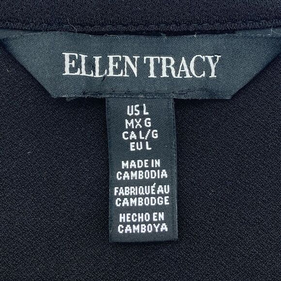 Ellen Tracy Black Blouse Size L - Picture 8 of 8